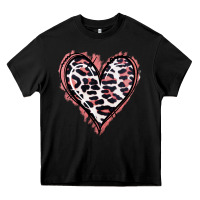 Black Leopard Glitter Heart Heavy Core Tee - Jasminsmagicworld