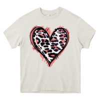 Cream Leopard Glitter Heart Heavy Core Tee - Jasminsmagicworld