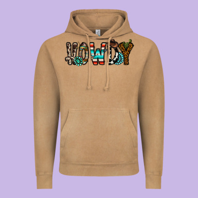 Howdy Vintage Hoodie Designed By Cowhidedigitalart