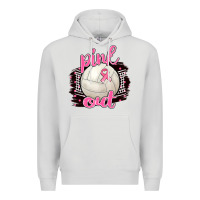 Dove Grey Pink Out Volleyball Premium Hoodie - BarkalooDesign