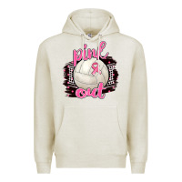Oatmeal Heather Pink Out Volleyball Premium Hoodie - BarkalooDesign