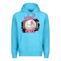 Ocean Blue Pink Out Volleyball Premium Hoodie - BarkalooDesign