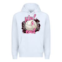 White Pink Out Volleyball Premium Hoodie - BarkalooDesign