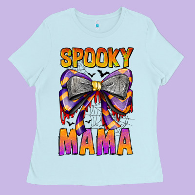 Spooky Mama Ladies Tee Designed By Cowhidedigitalart
