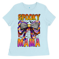 Baby Blue Spooky Mama Ladies Tee - CowhideDigitalArt
