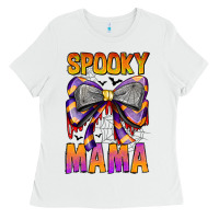 White Spooky Mama Ladies Tee - CowhideDigitalArt