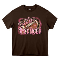 Chocolate Brown Tackle cancer Football Heavy Core Tee - FaDigitalArtStudio