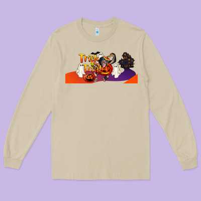 Trick Or Treat Baby Chimpanzee Long Sleeve Tee Designed By Lillyallendesigns