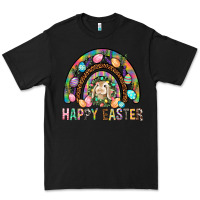 Black Happy Easter Rainbow Premium Tee - BundleAndBundleShop