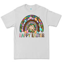 Dove Grey Happy Easter Rainbow Premium Tee - BundleAndBundleShop