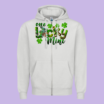 St. Patrick's Day One Lucky Mini Zipper Hoodie Designed By Ranaportraitstore