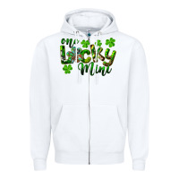White St. Patrick's Day One Lucky Mini Zipper Hoodie - RanaPortraitStore