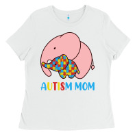 White autism awareness autism mom Ladies Tee - CowhideDigitalArt
