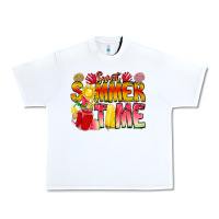 White Sweet Summer Time Urban Heavy Tee - CowhideDigitalArt