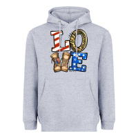 Heather Grey 4th of July Army Love Heavyweight Hoodie - Jasminsmagicworld