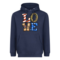 Navy 4th of July Army Love Heavyweight Hoodie - Jasminsmagicworld