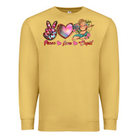 Antique Gold peace love cupid Premium Sweatshirt - RanaPortraitStore