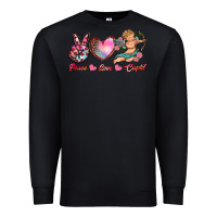 Black peace love cupid Premium Sweatshirt - RanaPortraitStore