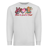 Dove Grey peace love cupid Premium Sweatshirt - RanaPortraitStore