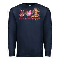 Navy peace love cupid Premium Sweatshirt - RanaPortraitStore