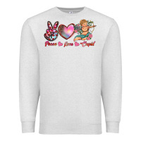 Oatmeal Heather peace love cupid Premium Sweatshirt - RanaPortraitStore