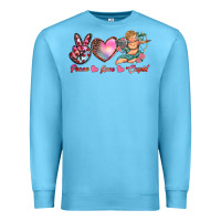 Ocean Blue peace love cupid Premium Sweatshirt - RanaPortraitStore