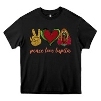 Black Peace Love Lupita Heavy Core Tee - Jasminsmagicworld