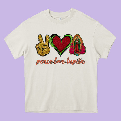 Peace Love Lupita Heavy Core Tee Designed By Jasminsmagicworld
