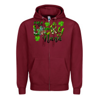 Burgundy St. Patrick's Day One Lucky Nana Zipper Hoodie - RanaPortraitStore