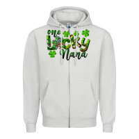 Dove Grey St. Patrick's Day One Lucky Nana Zipper Hoodie - RanaPortraitStore