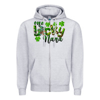 Heather Grey St. Patrick's Day One Lucky Nana Zipper Hoodie - RanaPortraitStore