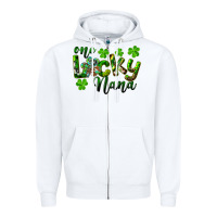 White St. Patrick's Day One Lucky Nana Zipper Hoodie - RanaPortraitStore