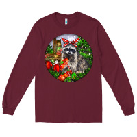 Burgundy Christmas Raccoon Long Sleeve Tee - LillyAllenDesigns