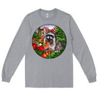 Heather Grey Christmas Raccoon Long Sleeve Tee - LillyAllenDesigns