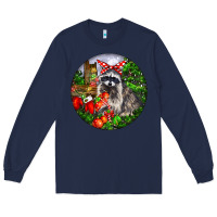 Navy Christmas Raccoon Long Sleeve Tee - LillyAllenDesigns