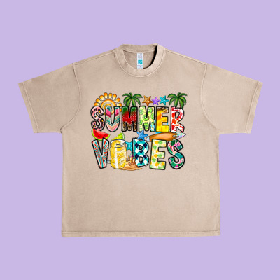 Summer Vibes Urban Heavy Tee Designed By Cowhidedigitalart