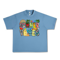 Pebble Blue Summer Vibes Urban Heavy Tee - CowhideDigitalArt