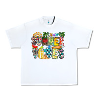 White Summer Vibes Urban Heavy Tee - CowhideDigitalArt