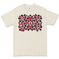 Bone valentines day leopard and heart background Premium Tee - FaDigitalArtStudio