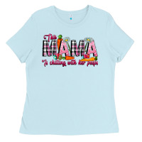 Baby Blue This Mama Is Chilling With Her Peeps Ladies Tee - CowhideDigitalArt