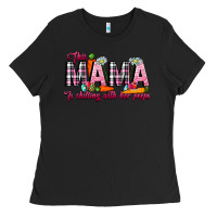 Black This Mama Is Chilling With Her Peeps Ladies Tee - CowhideDigitalArt