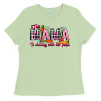 Matcha This Mama Is Chilling With Her Peeps Ladies Tee - CowhideDigitalArt