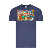 Vintage Denim Thanksgiving Coffee Drink Kids Cup Vintage Tee - CowhideDigitalArt