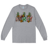 Heather Grey howdy Long Sleeve Tee - SublimationCraftShop