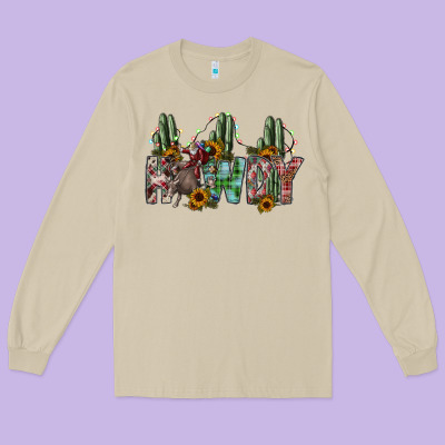 Howdy Long Sleeve Tee Designed By Sublimationcraftshop