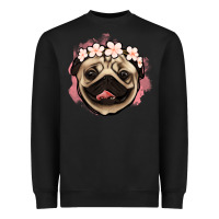Black pug floral Heavyweight Sweatshirt - Jasminsmagicworld