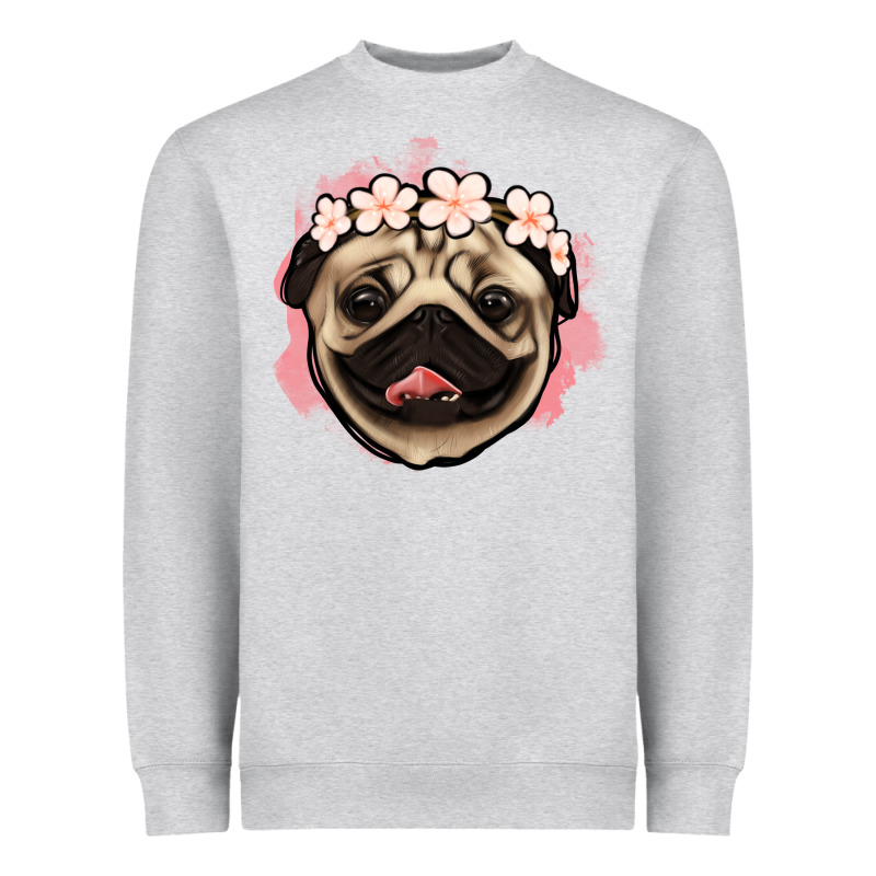 Pug Floral Heavyweight Sweatshirt by Jasminsmagicworld | Teevron