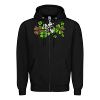 Black western cowhide leopard glitter shamrocks Zipper Hoodie - Jasminsmagicworld