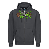 Smoke western cowhide leopard glitter shamrocks Zipper Hoodie - Jasminsmagicworld
