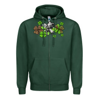 Sports Green western cowhide leopard glitter shamrocks Zipper Hoodie - Jasminsmagicworld